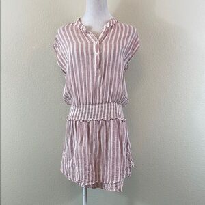 Rails Rose Stripe Button-Up Mini Dress S
